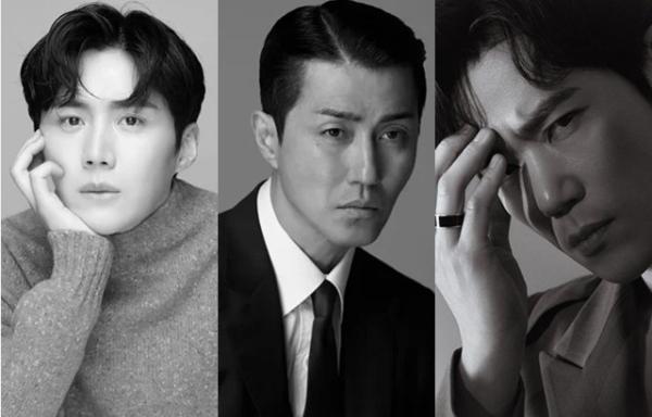 金宣虎、车胜元与金刚于拍摄电影《暴君（폭군）》中
